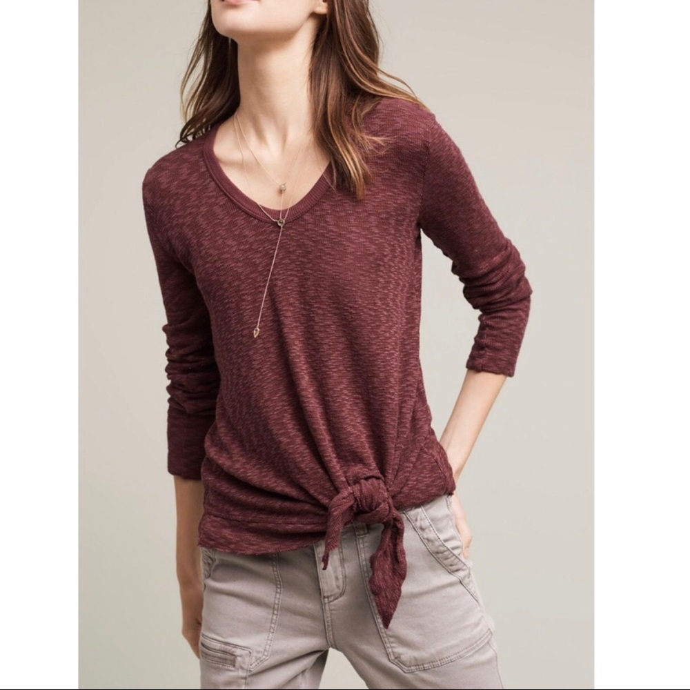 Anthropologie Knot Long Sleeve Top